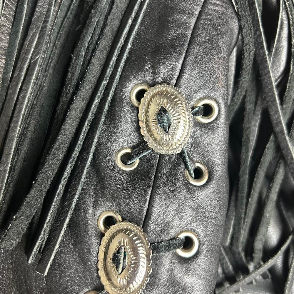Black leather jacket with red - Picture 4 of 5